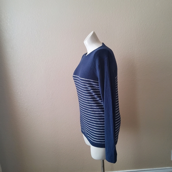 Marciano Striped Pullover Sweater Size L Blue White New - Picture 4 of 10